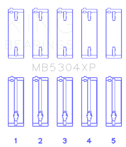 King Mazda B6/B6-T/ZM/B3/B5 (Size +0.5) Main Bearing Set